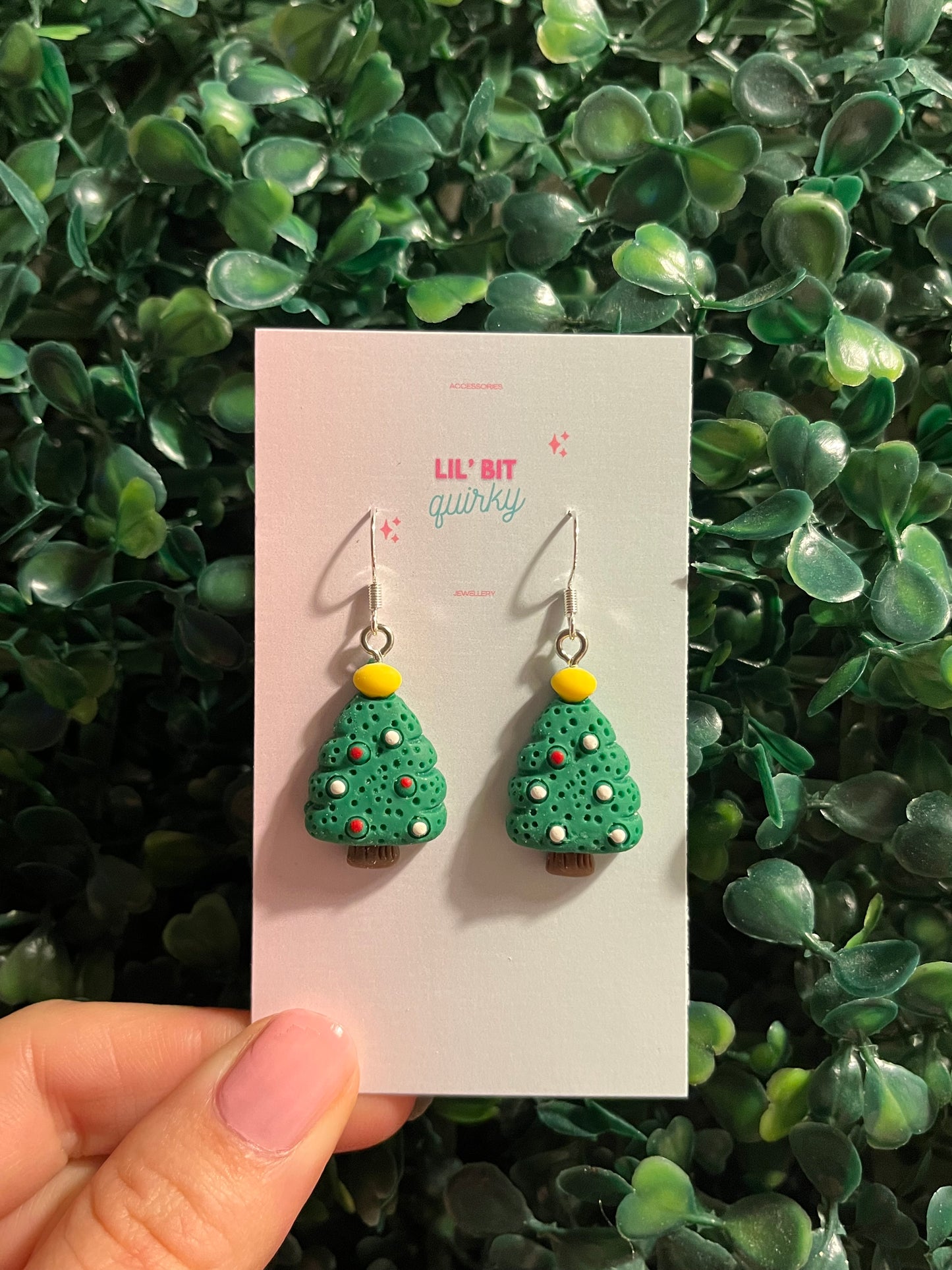 Christmas tree 925 sterling silver hook earrings