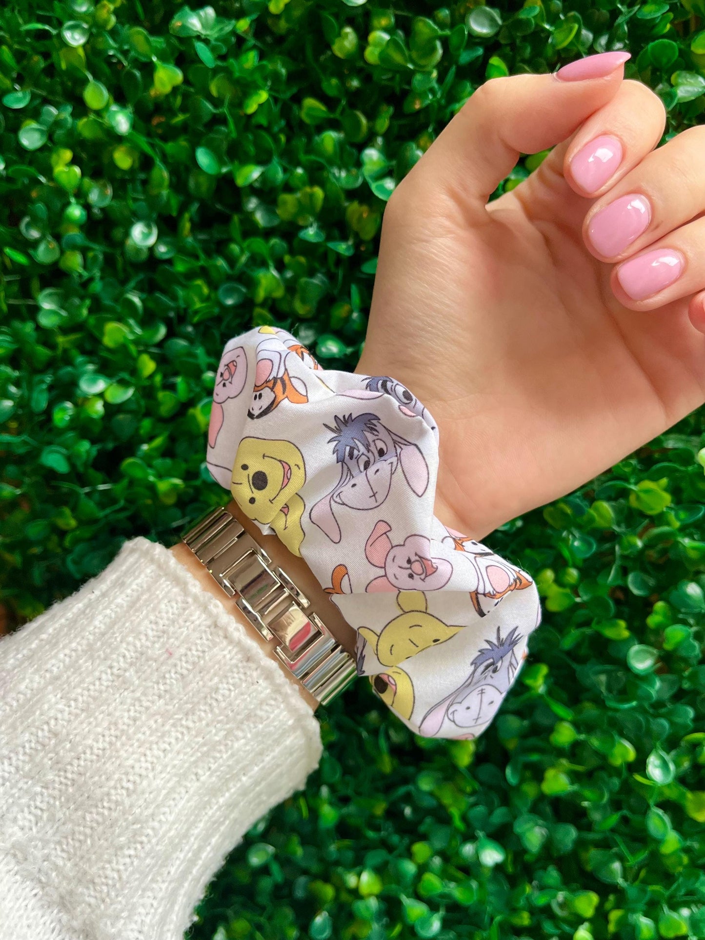 Handmade cute colourful woodland animal friend elastic thick hair friendly hair scrunchie.