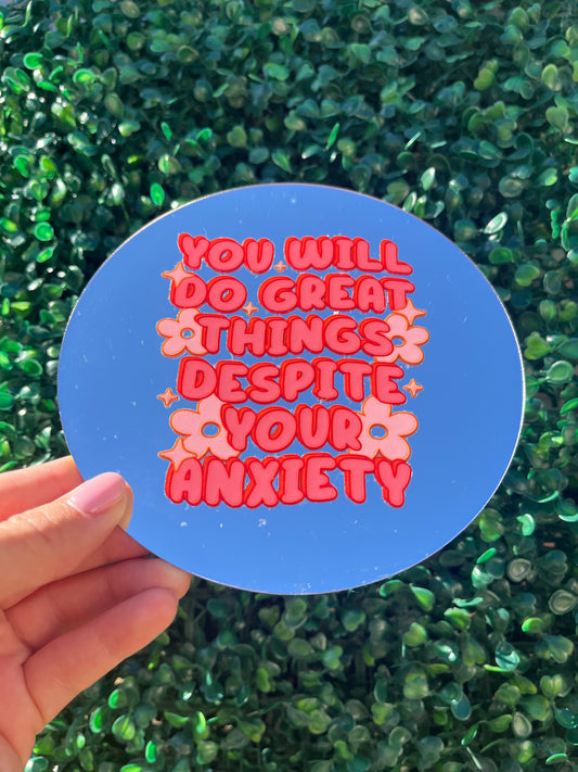 You will do great things quote self adhesive wall mirror