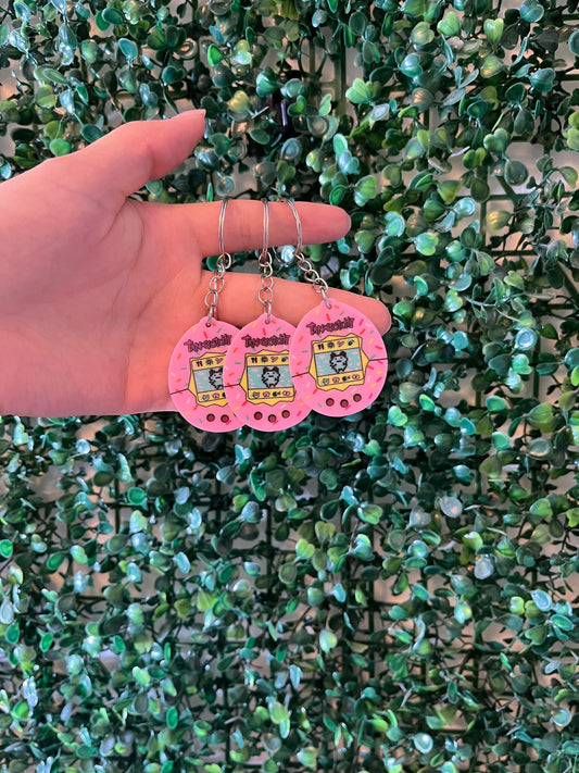 pink gaming game console nostalgic nostalgia Y2K keyring.