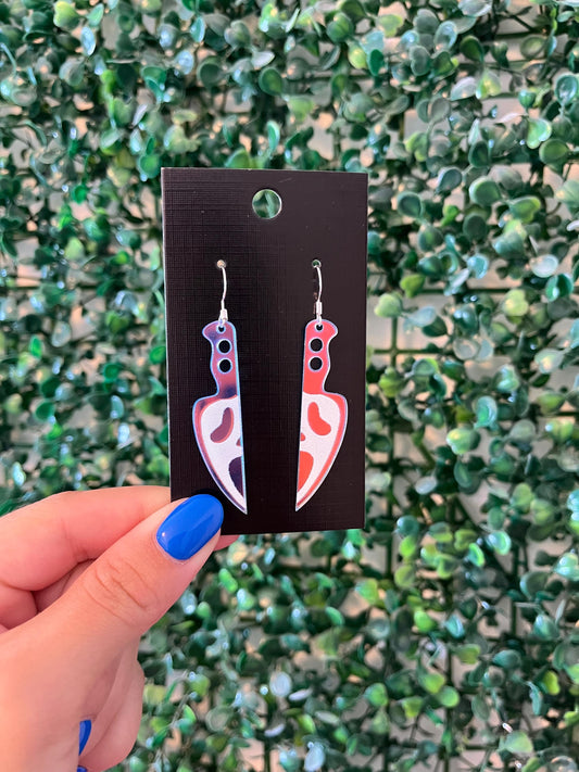 Scream ghost iridescent horror movie 925 sterling silver earrings