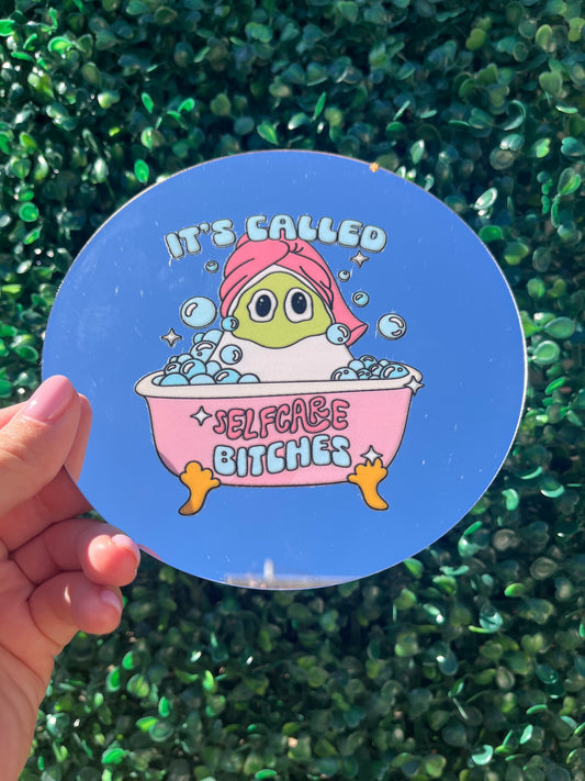 It’s called self care quote self adhesive wall mirror