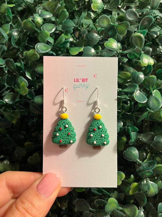 Christmas tree 925 sterling silver hook earrings