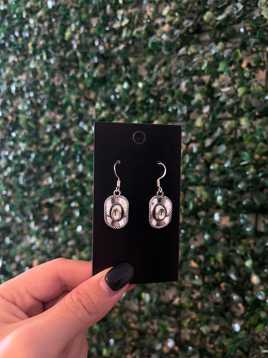 Cowgirl hat 925 sterling silver hook earrings.