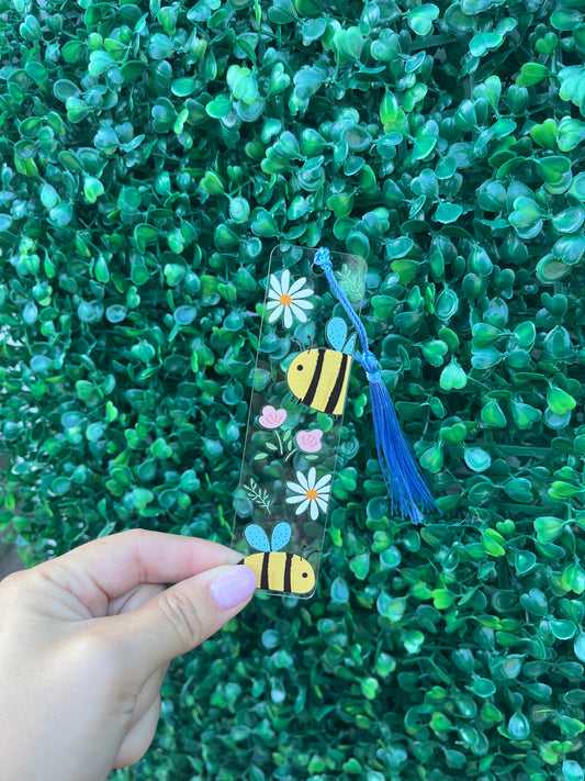 Bumblebee acrylic bookmark with tassel