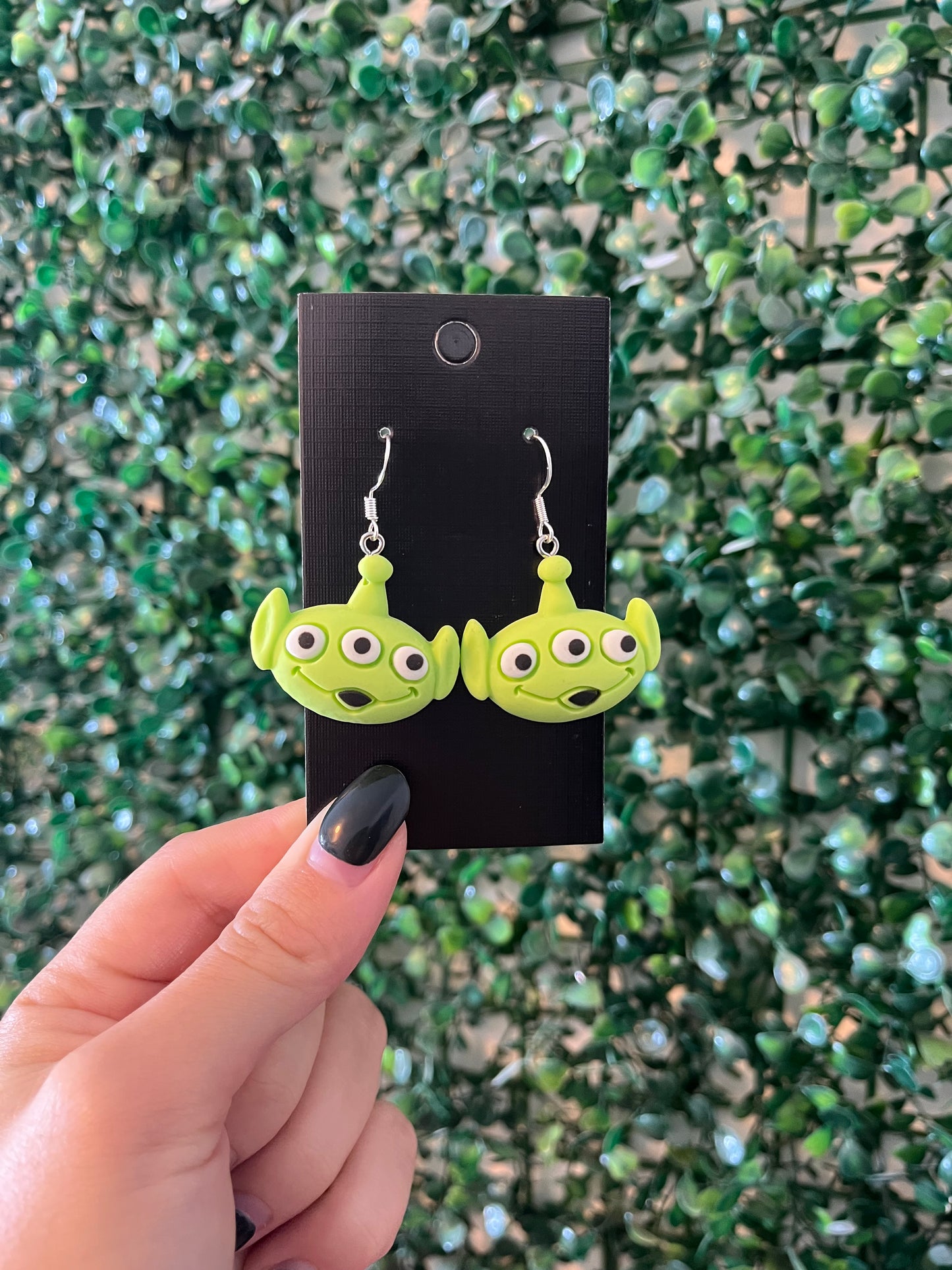 Cowgirl and alien charming 925 sterling silver hook earrings.