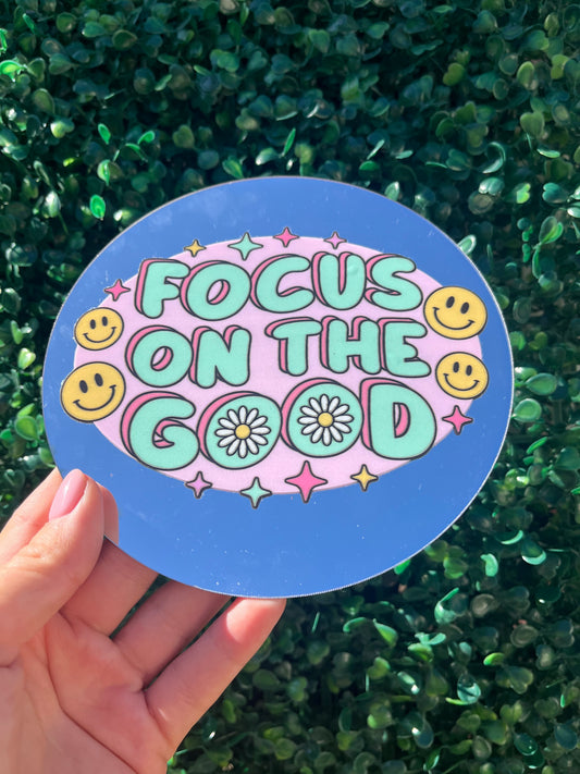 Focus on the good quote self adhesive wall mirror