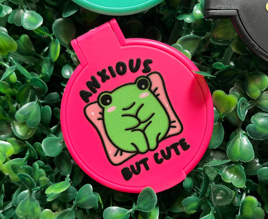 Anxious but cute pocket compact mirror
