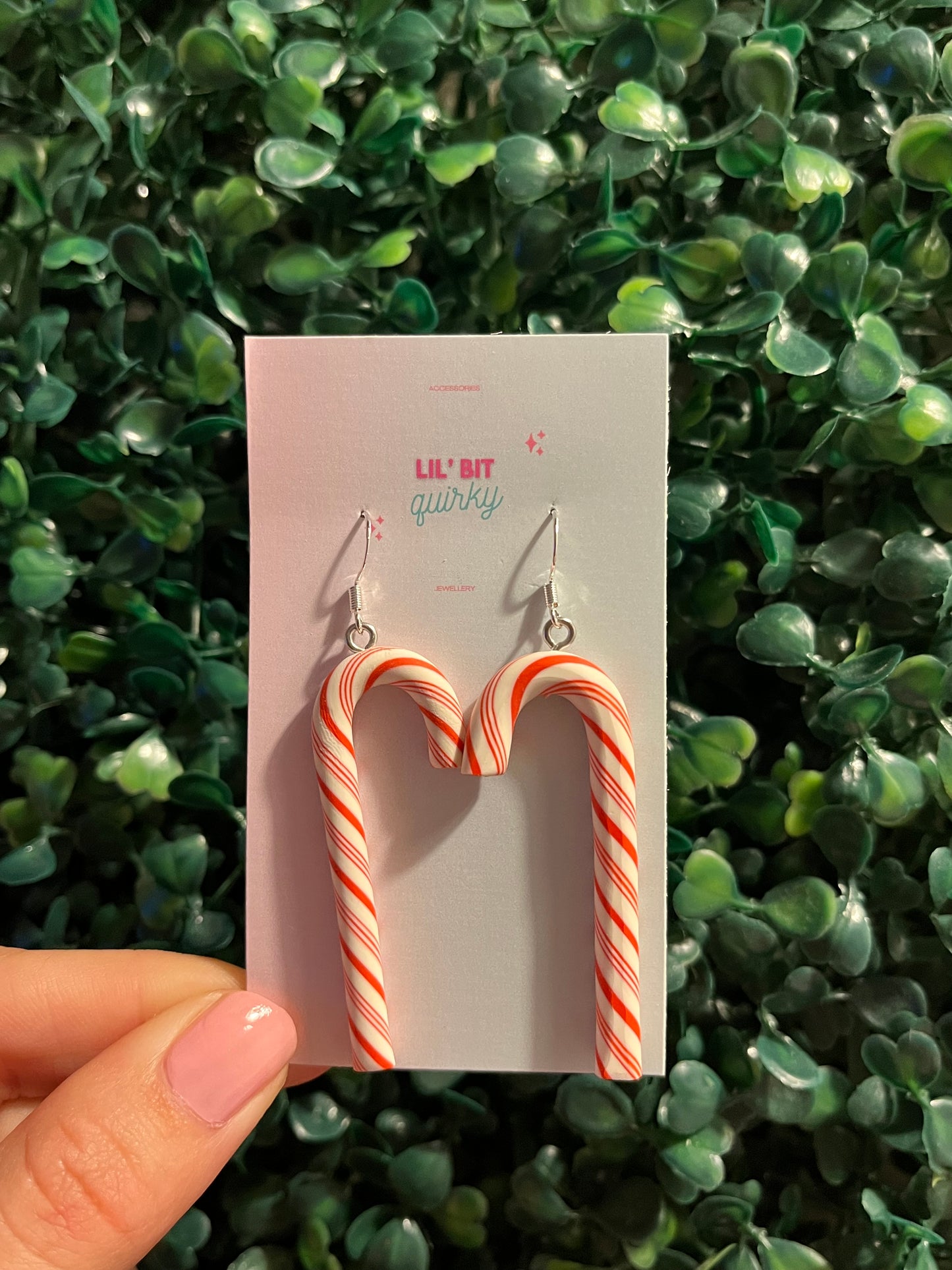 Candy cane 915 sterling silver hook earrings