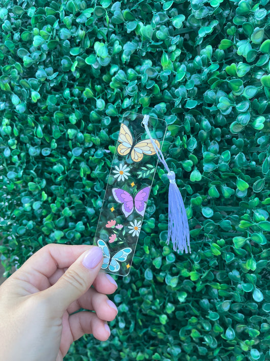 Butterfly acrylic bookmark with tassel