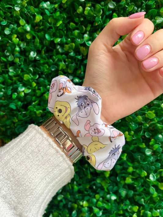 Handmade cute colourful woodland animal friend elastic thick hair friendly hair scrunchie.