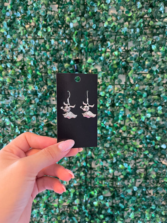 dog Halloween Christmas 925 sterling silver hook earrings.